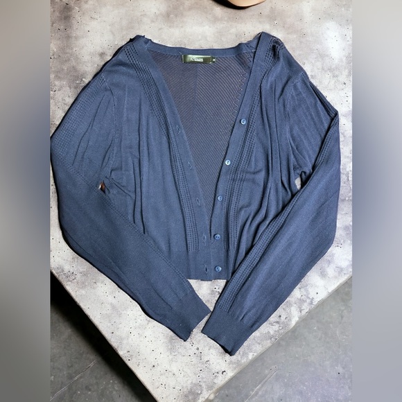 Cropped Long Sleeve Sweater Cardigan - Picture 1 of 5